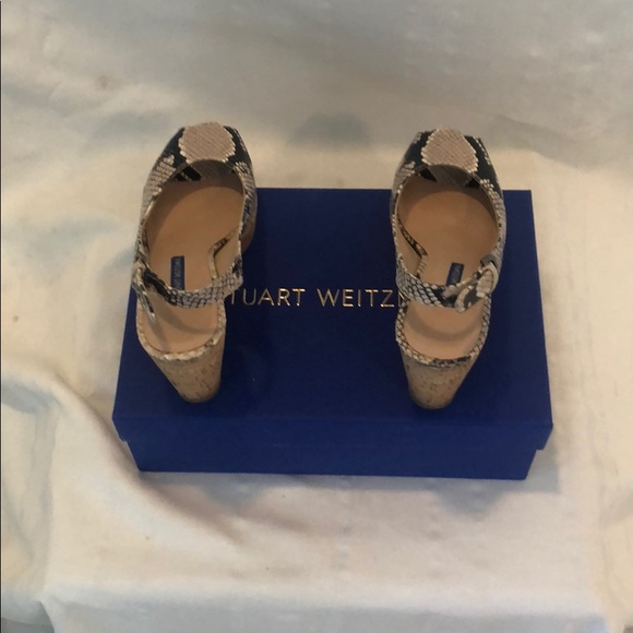 Stuart Weitzman Sz 6.5 in Snake print Wedge - Picture 6 of 12